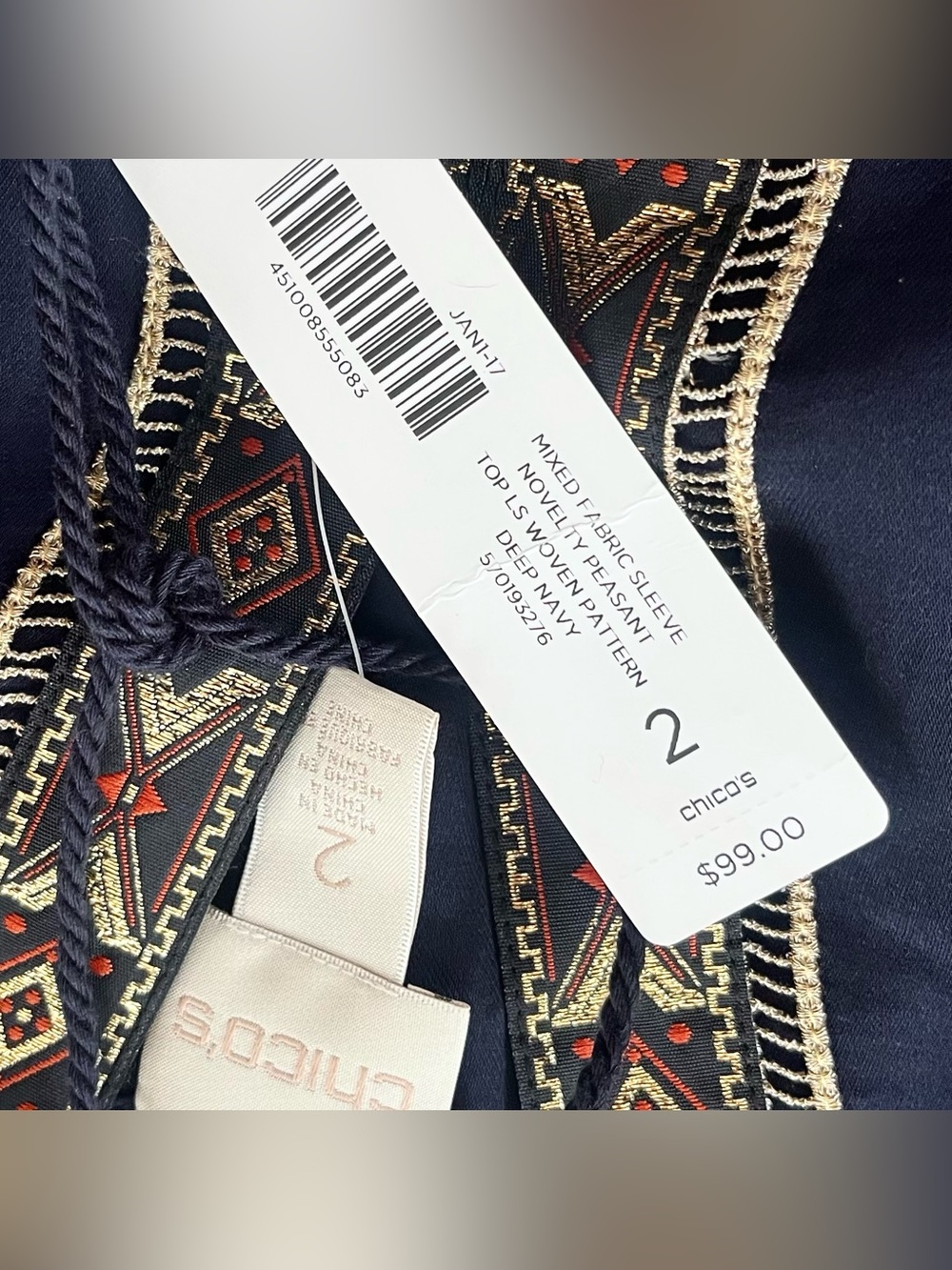 Four (4) New Women’s Chico’s Bundle — Button Up Shirt, Blouse, Jacket & Cardigan - Picture 4 of 15